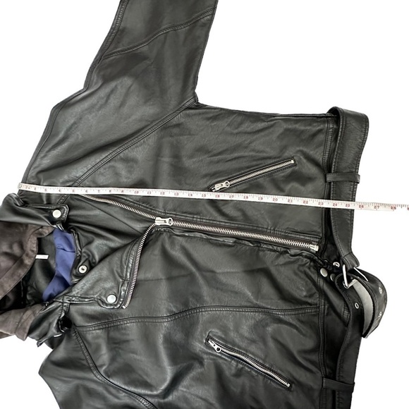 Free People Drapey Vegan Moto Jacket with Hood Size L - Picture 3 of 9